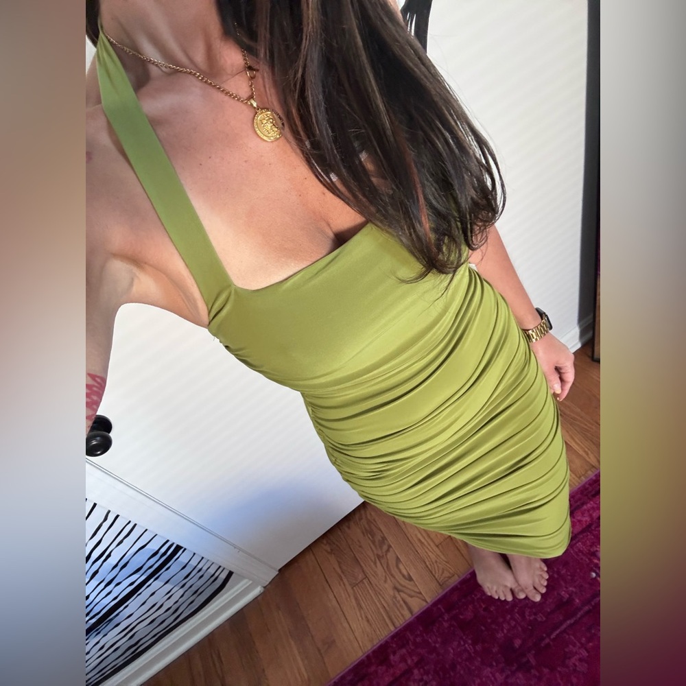 Halter Green Midi Dress